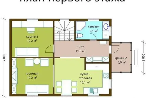 Двухэтажный дом 119 м²