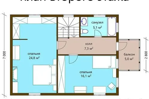 Двухэтажный дом 119 м²