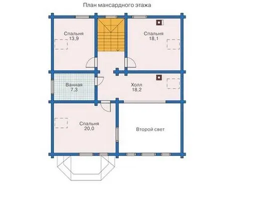 Планировка Дом с мансардой 220 м²