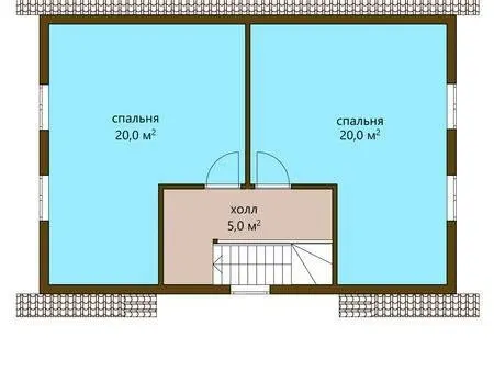 Планировка Дом с мансардой 93 м²