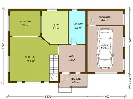 Планировка Двухэтажный дом 142 м²