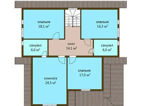 Планировка Двухэтажный дом 238 м²