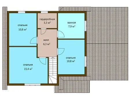 Планировка Двухэтажный дом 142 м²